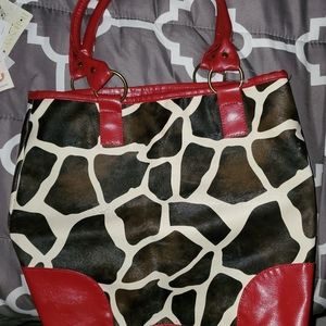 Animal print with red